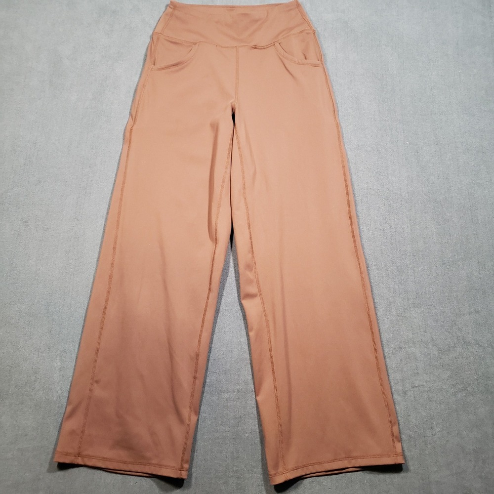 Promover Yoga Pants Womens XS Brown Wide Leg High Waisted Lounge Pockets